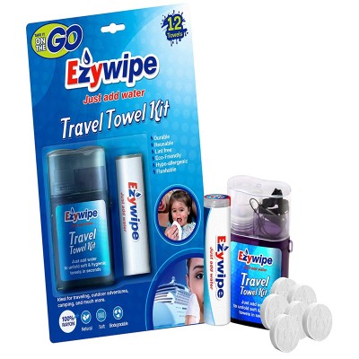 Ezywipe travel pack compressed cleansing towel small towel tube number 4 W/water sprayer low sensitization material portable